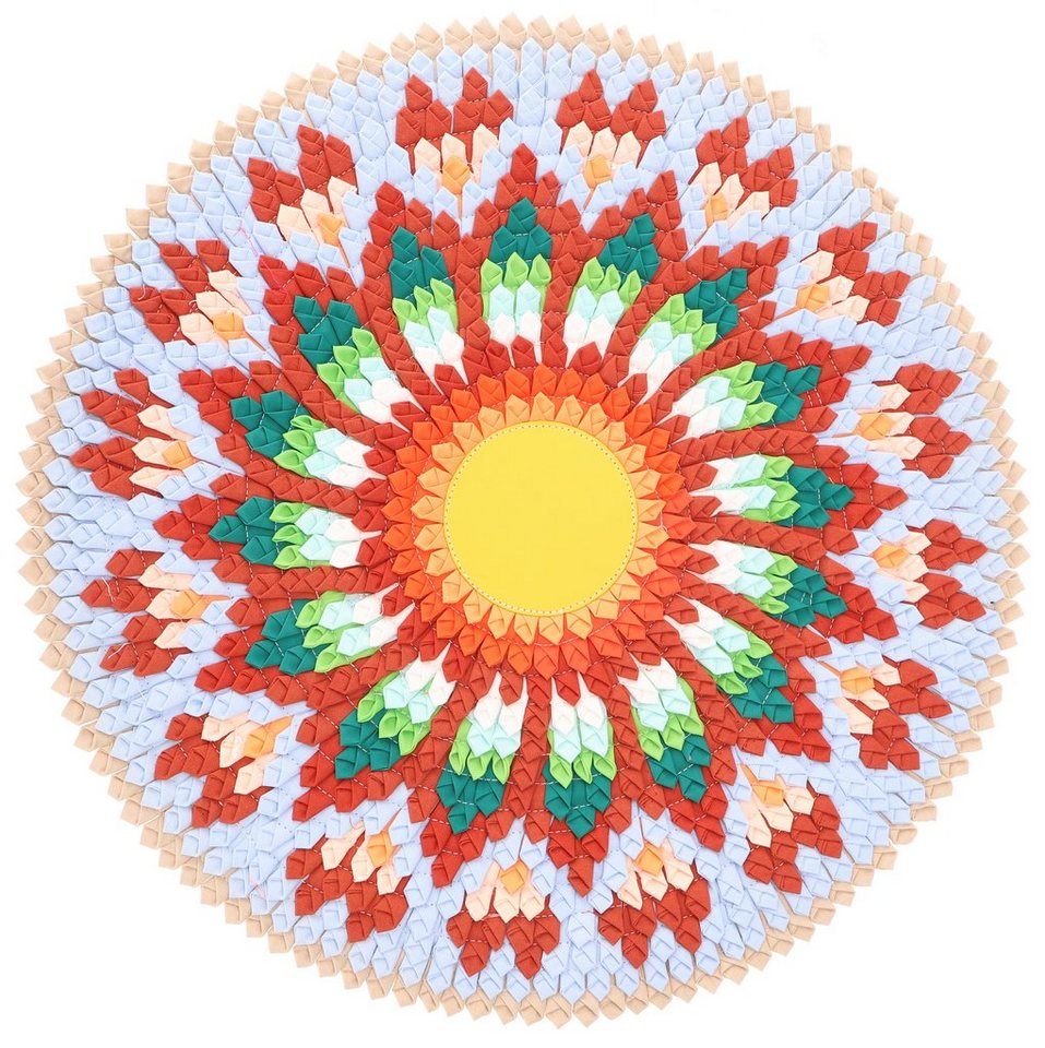 Teppich Runde upcycling Mandala Badmatte, Bodenmatte,.., Guru-Shop, Höhe: 1 mm von Guru-Shop