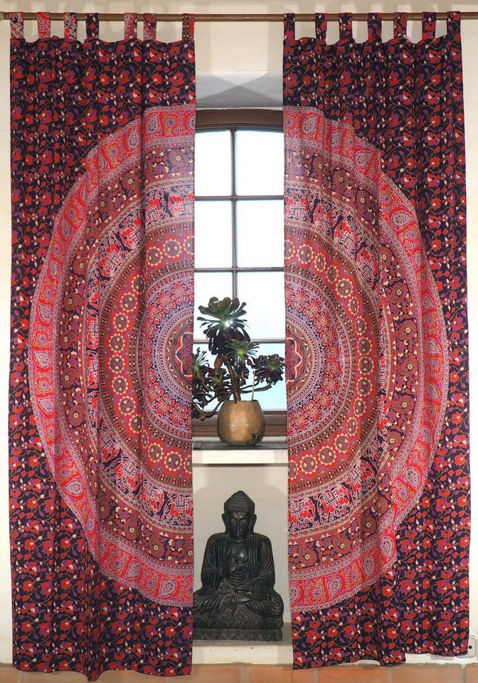 Guru-Shop Vorhang Boho Vorhänge, Gardine (1 Paar) mit Schlaufen,.. von Guru-Shop