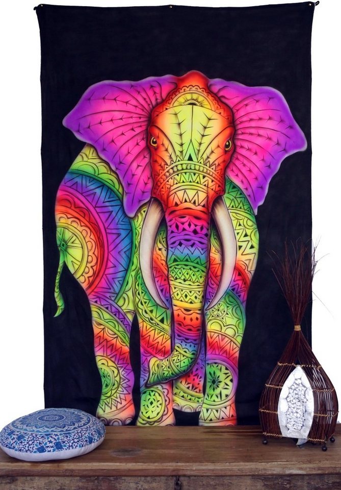 Guru-Shop Wandteppich Goa Wandtuch, UV Schwarzlicht Wandbehang,.., Höhe: 180 mm Guru-Shop Wandteppich Goa Wandtuch, UV Schwarzlicht Wandbehang,.., Höhe: 180 mm von Guru-Shop
