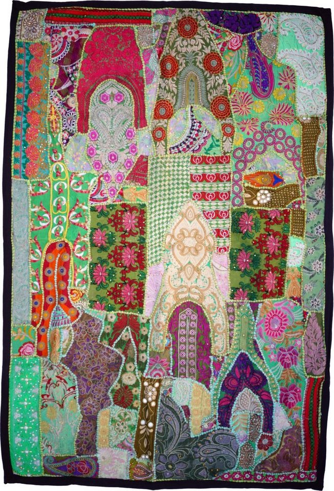 Wandteppich Indischer Wandteppich Patchwork Wandbehang,.., Guru-Shop, Höhe: 100 mm von Guru-Shop