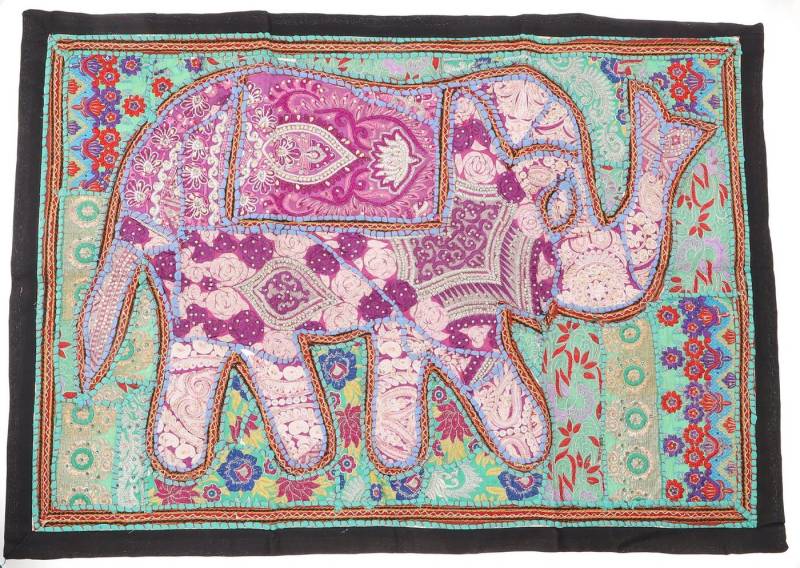 Guru-Shop Wandteppich Orientalischer Elefant Tischläufer, Wandbehang,.., Höhe: 95 mm von Guru-Shop