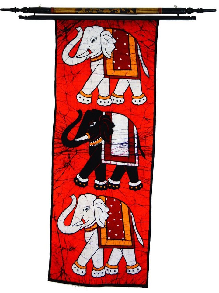 Guru-Shop Wandteppich Traditionelles Batikbild aus Nepal, Wandbehang.., Höhe: 95 mm von Guru-Shop