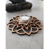 Teelichthalter Aus Holz Mit Teelichtglas Und Mandala Motiv, Multi-Layer, Lasercut, Sperrholz, Nachaltige Geschenke Teelichthalter Aus Holz Mit Teelichtglas Und Mandala Motiv, Multi-Layer, Lasercut, Sperrholz, Nachaltige Geschenke von GurumiDesigns
