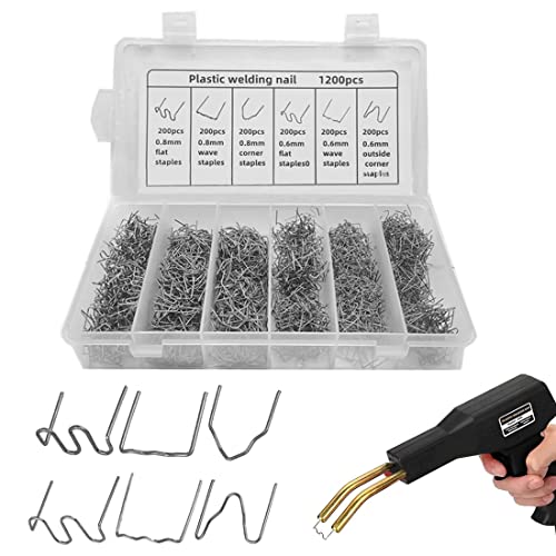 Edelstahl Hot Staples Welder Staple Schweißen Heiße Heftklammern 1200 Stück Schweißstäbe Klammern 0,8mm 0,6mm Heißklammern Auto Stoßstangenreparatur set für Kunststoff Schweißgerät von Gurxi