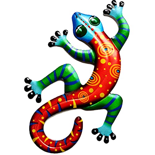 Gecko 3D Wanddekoration Gecko Wanddeko Metall 3D Skulpturen Metallgecko-Wanddekor Gecko Wandkunst zum Aufhängen Wand-Deko Eidechse Gecko für Garten, Zaun, Terrasse, Wohnzimmer, 22 * ​​13cm (A) von Gurxi