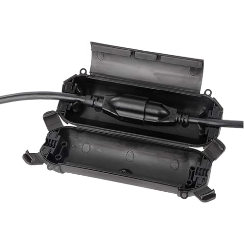 Gurxi Kabelbox wasserdicht Wasserdichte kabelbox Steckerbox außen wasserdicht Schutzbox kabel außen wasserdicht Elektrobox wasserdicht aussen Sicherheitsbox kabel outdoor Wetterschutzbox Schwarz von Gurxi