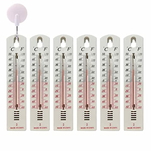 6 Stück Wandthermometer Für Den Innenbereich - Innenthermometer Aussenthermometer, Raumtemperaturprüfer Und Gartenthermometer Für Den Außenbereich, Wetterfest von Gusengo