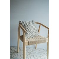 Handgewebter Kissenbezug Aus Bio Wolle Rustikales Leinen Kissen 45 cm X von GushkaWoolRugs