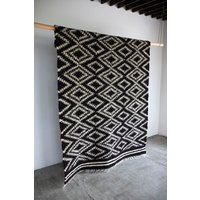 Wolldecke Wollteppich Traditionelle Handgemachte Decke von GushkaWoolRugs