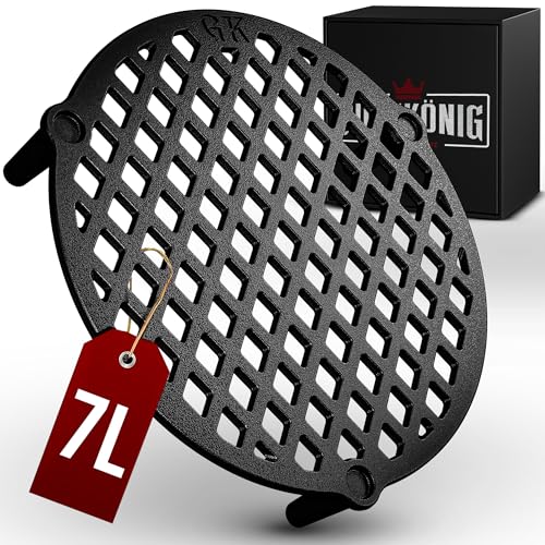 GUSSKÖNIG Gusseisen Stapelrost für 7 Liter Dutch Oven [Ø 22cm] - Einsatz für DutchOven - Staple Grate - Grillrost Dreibein Gusseisen DutchOven Untersetzer - Dutch Oven Zubehör von Gusskönig