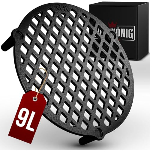 GUSSKÖNIG Gusseisen Stapelrost für 9 Liter DutchOven [Ø 24cm] - Einsatz für Dutch Oven - Staple Grate - Grillrost Dreibein Gusseisen Dutch Oven Untersetzer - Zubehör von Gusskönig