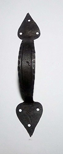 Massiver Zieh-Stoßgriff, Türgriff aus Eisen geschmiedet mit typischer schwarzer Zunderschicht, EIH - 0112 von Gussmeister