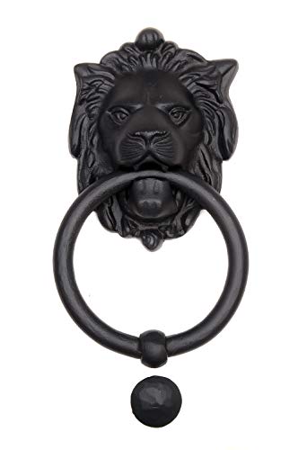 Türklopfer antik, Löwenkopf groß, handgemacht aus Eisen, schwarz | echtes Handwerk von Gussmeister