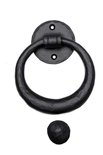 Türklopfer antik, groß, rund, handgefertigt aus Eisen, schwarz | EW012 von Gussmeister