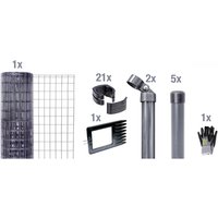 Gust. Alberts GmbH & Co. KG Set Maschendrahtzaun zum Einbetonieren »Fix-Clip Pro«, Breite: 1000cm, anthrazit - schwarz von Gust. Alberts GmbH & Co. KG