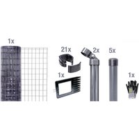 Gust. Alberts GmbH & Co. KG Set Maschendrahtzaun zum Einbetonieren »Fix-Clip Pro«, Breite: 1000cm, anthrazit - schwarz von Gust. Alberts GmbH & Co. KG