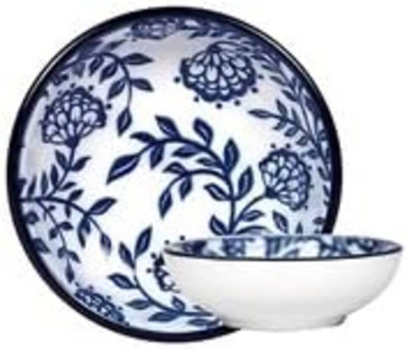 Gusta Suppenteller Flowers Keramik-Blumen, Blau, Weiß, 1 Stück - Schalen 9 cm, (1 St) von Gusta