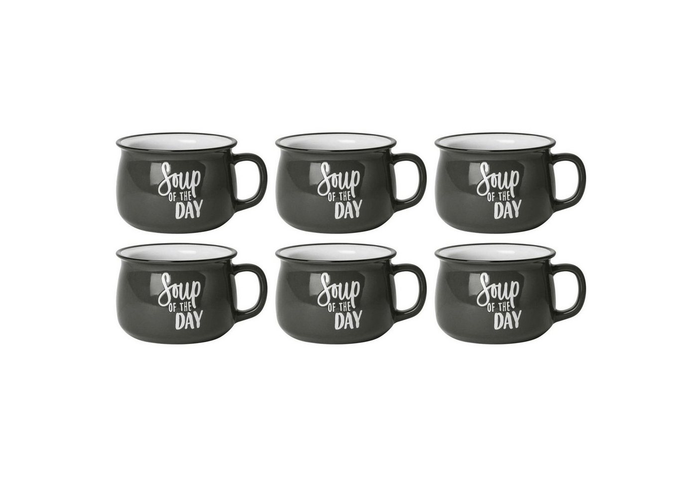 Gusta Tasse Suppentasse Soup of the day, Steinzeug, 500 ml, Steinzeug, (6 Stück) von Gusta