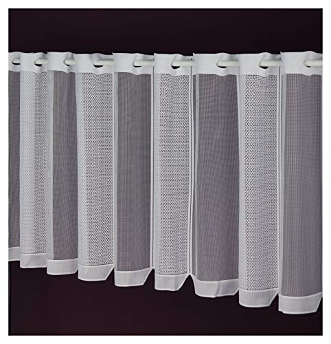 Gustav Gerster Scheibengardine- Anfertigung nach Maß- Jacquard- Lamellenpanneaux Kurzstore Höhe 60 cm - Breite der Gardine durch Stückzahl in 15 cm Schritten wählbar Weiß von Gustav Gerster