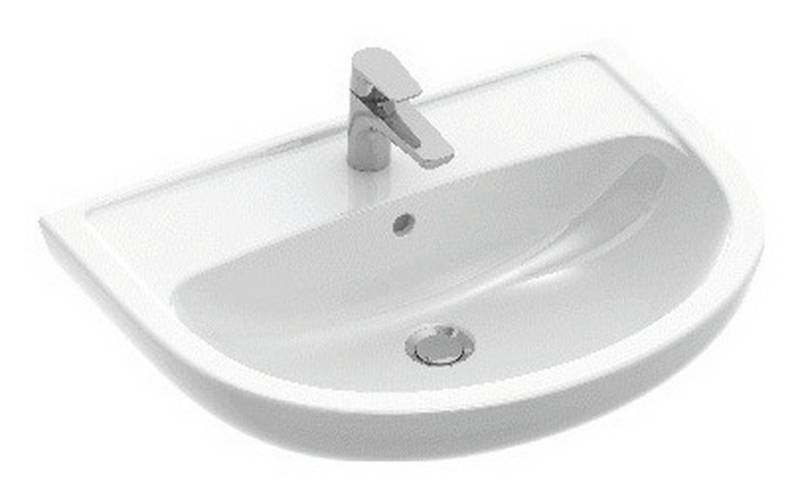 Gustavsberg Waschtisch, Saval 2.0 65 x 48,5 cm weiß mit Hahnloch, mit Überlauf von Gustavsberg