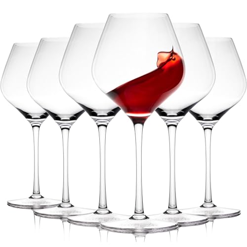 Gusto Nostro Weingläser aus Kristallglas, 6er Weingläser Set, Langer Stiel, Für Rot- und Weißwein, Spülmaschinenfest, Schick, Elegant, Groß und Hoch, für Hochzeiten, Weihnachten, Jubiläen (650 ml) Gusto Nostro Weingläser aus Kristallglas, 6er Weingläser Set, Langer Stiel, Für Rot- und Weißwein, Spülmaschinenfest, Schick, Elegant, Groß und Hoch, für Hochzeiten, Weihnachten, Jubiläen (650 ml) von Gusto Nostro