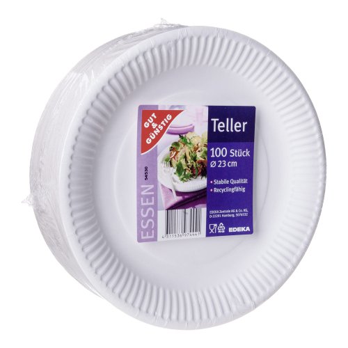 GUT & GÜNSTIG Einweg Teller 100 Stück von Gut & Günstig