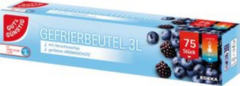 Gut & Günstig Gefrierbeutel Gefrierbeutel 3l 75er von Gut & Günstig