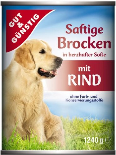 Gut & Günstig Hundefutter Saftige Brocken mit Rind 1240g von Gut & Günstig