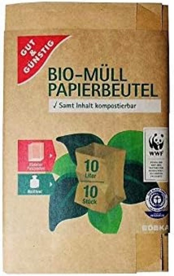 Gut & Günstig Müllbeutel Bio-Papier Müllbeutel 10 Beutel/ 10l 00419321 von Gut & Günstig