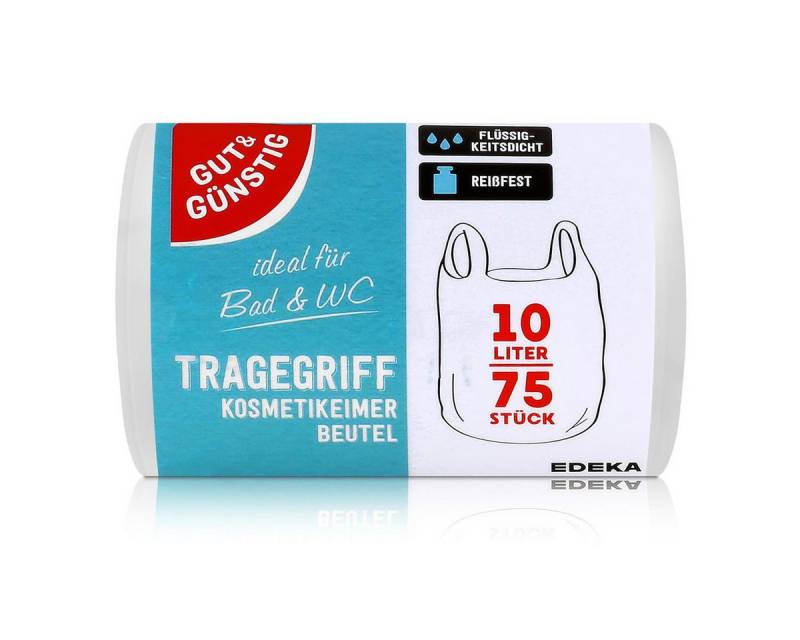 Gut & Günstig Müllbeutel Gut & Günstig Kosmetikeimer Beutel mit Tragegriff 10L/75 Müllbeutel (1 von Gut & Günstig