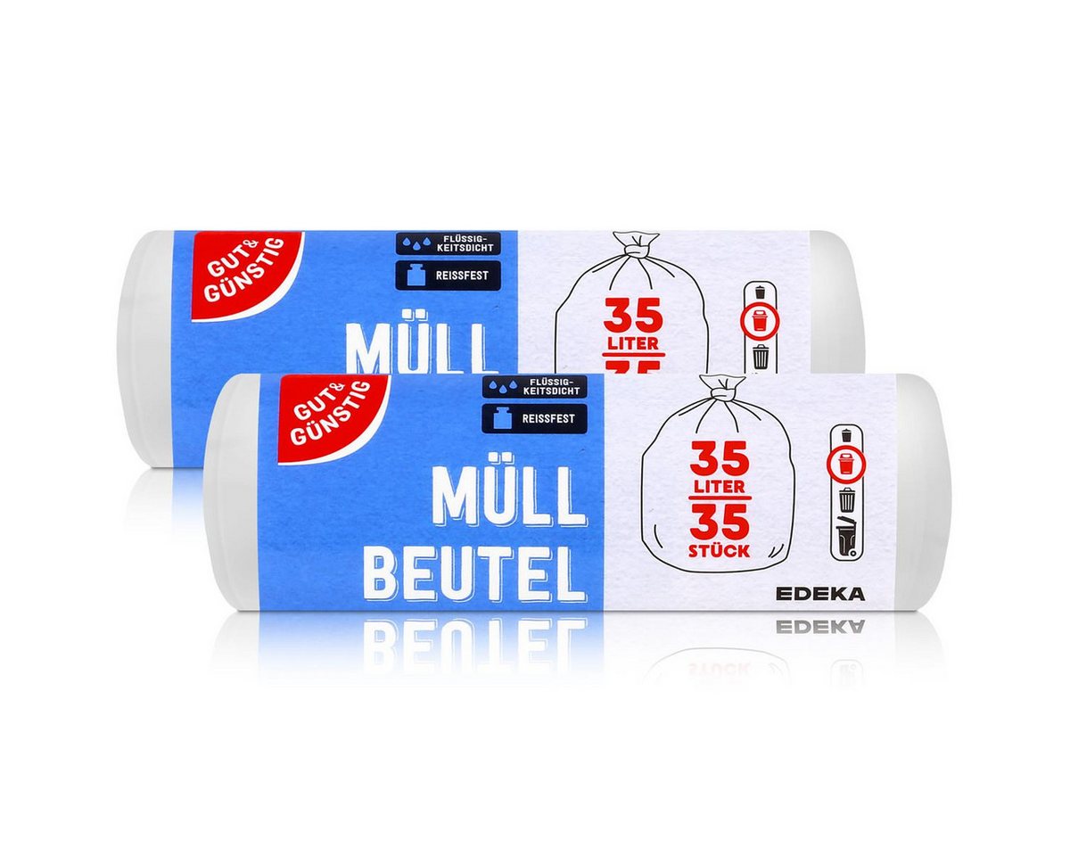 Gut & Günstig Müllbeutel Gut & Günstig Müllbeutel 35L/35 Beutel Mülleimerbeutel (2er Pack) von Gut & Günstig