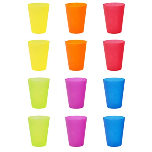 Gut & Günstig Trinkbecher Bunt | 12er Set Platsikbecher | 0,3 Liter | geeignet als Kunststoffbecher für Kinder von sufe