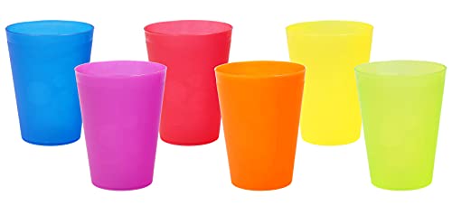 Gut & Günstig Trinkbecher Bunt | 6er Set Platsikbecher | 0,3 Liter | geeignet als Kunststoffbecher für Kinder von sufe