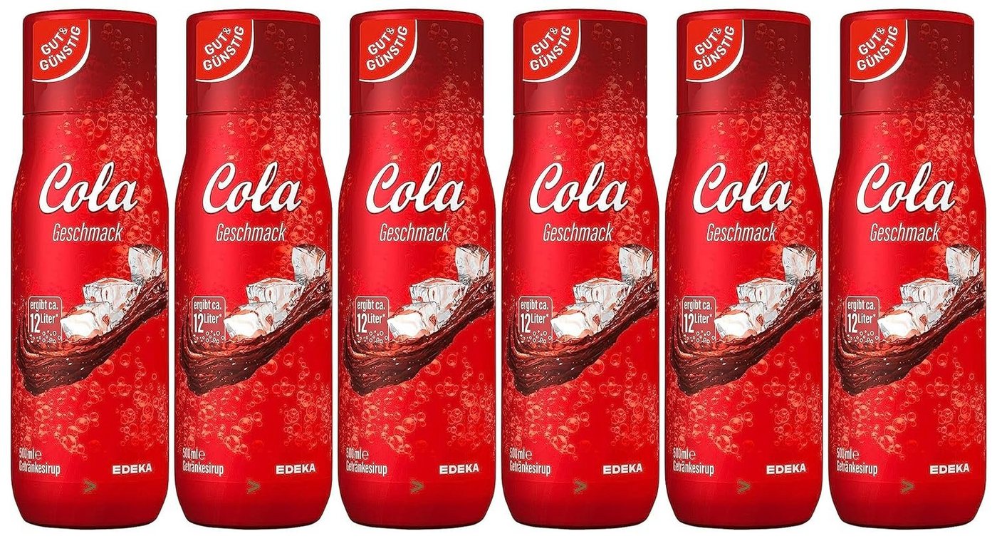 Gut & Günstig Trinkflasche Cola Getränkesirup 6er Pack (6x500ml) 00402248 von Gut & Günstig