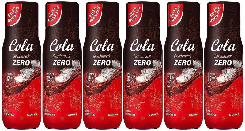 Gut & Günstig Trinkflasche Cola Zero Getränkesirup 6er Pack (6x500ml) 00402249 (5,65€/l) von Gut & Günstig
