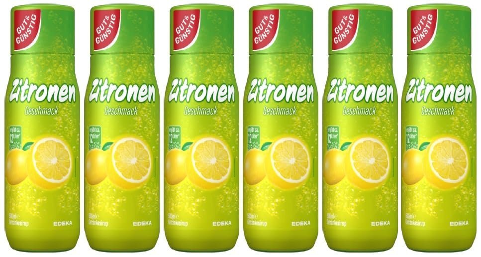 Gut & Günstig Trinkflasche Sirup Zitrone 0,5L 6er Pack (500ml) 00402244 (5,65€/l) von Gut & Günstig