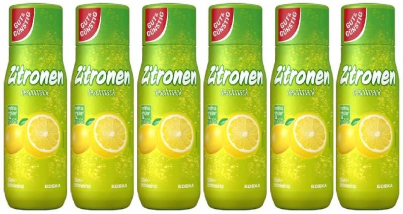 Gut & Günstig Trinkflasche Sirup Zitrone 0,5L 6er Pack (500ml) 00402244 (5,65€/l) von Gut & Günstig