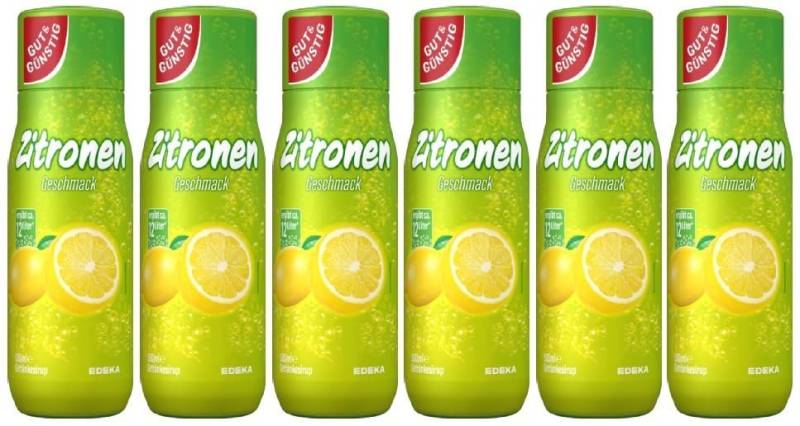 Gut & Günstig Trinkflasche Sirup Zitrone 0,5L 6er Pack (500ml) 00402244 von Gut & Günstig