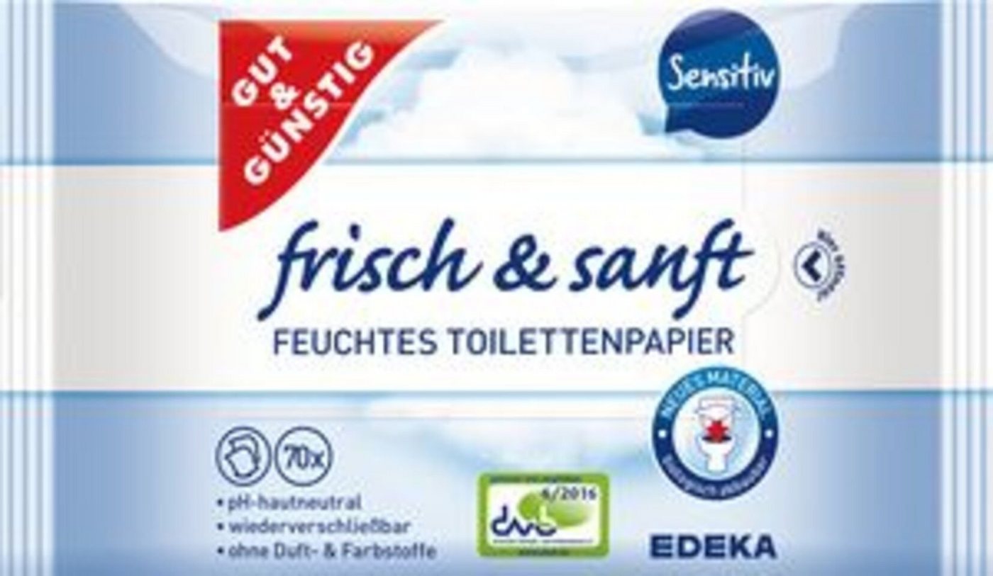 Gut & Günstig feuchtes Toilettenpapier Feuchtes Toilettenpapier Sensitive 70er 00345239, 1-tlg. von Gut & Günstig