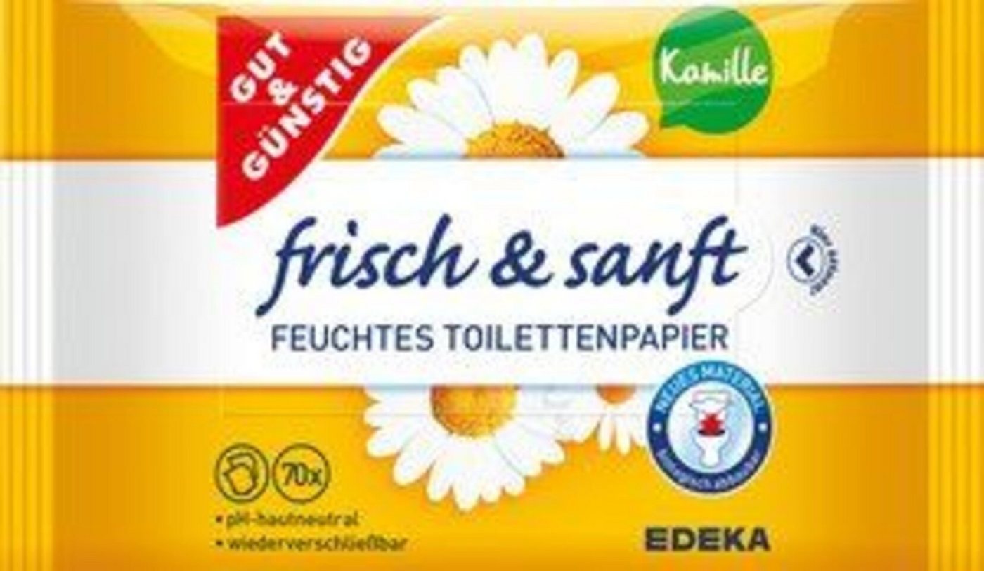 Gut & Günstig feuchtes Toilettenpapier feuchtes Toilettenpapier Kamille 2x70er NF 00274869, 1-tlg. von Gut & Günstig