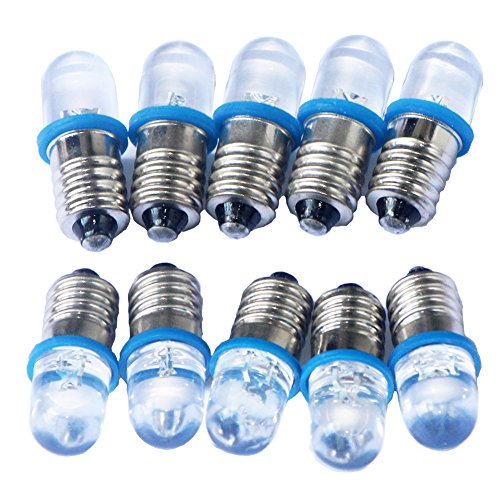 GutReise 10pcs E10 24v Blau spot led birne lampen + 10pcs e10 basis (24 v, Blau) von GutReise