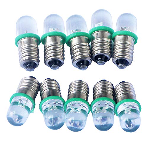 GutReise 10pcs e10 3v Grüne spot led birne lampen + 10pcs e10 basis (3 v, Grüne) von GutReise