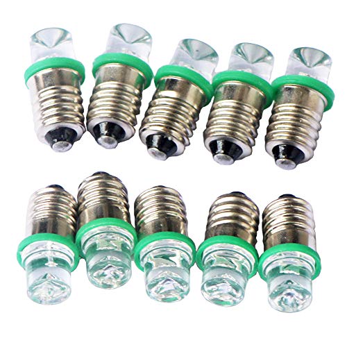 GutReise DC 10pcs E10 12v grüne flutlicht led birne flut lampen + 10pcs e10 basis (12v, grüne) von GutReise