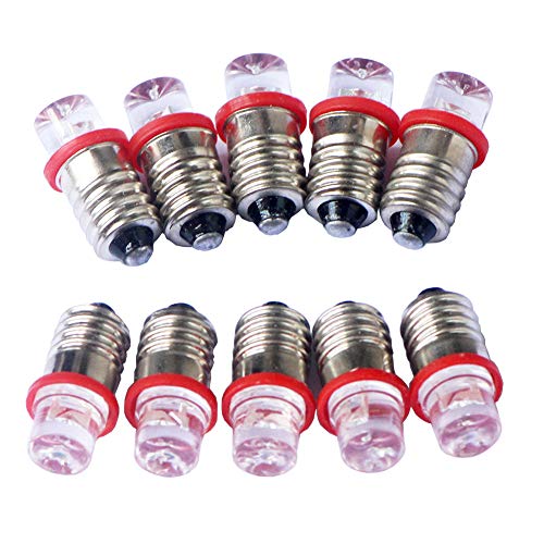 GutReise DC 10pcs E10 3V Rot flutlicht led birne flut lampen + 10pcs E10 basis (3v, rot) von GutReise