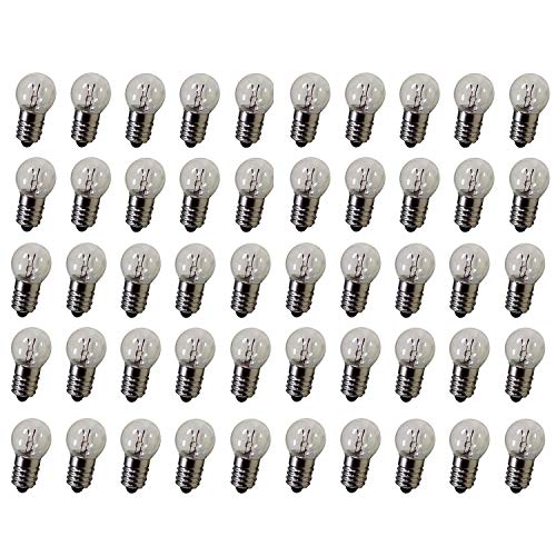 GutReise DC 50pcs E10 12V 0.3A wärmen weiße Birnen-Glühlampe-Miniaturschrauben-Unterseite (12V) von GutReise