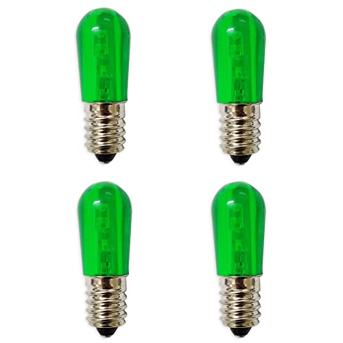 GutReise E14 12V Grün LED Birnen,4ST E14 3LEDS AC/DC Lampen Schraublicht Lampen 0,5Watt 25-35Lm (Grün) von GutReise