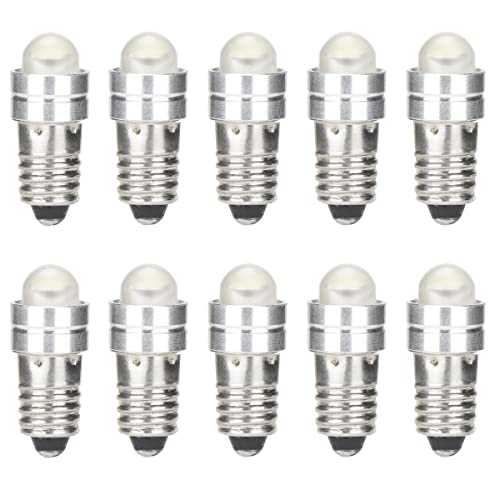 GutReise E5(E5.5) LED Birnen,10ST E5 Schraubbirne Lampen DC 12V Kaltweiß 0,2Watt 6-7Lm (12V, Cold White) von GutReise