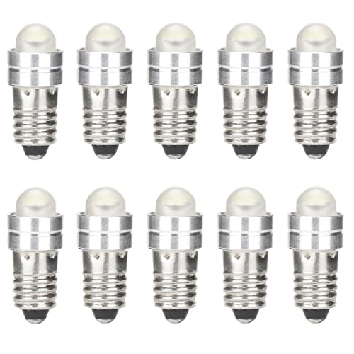 GutReise E5(E5.5) LED Birnen,10ST E5 Schraubbirne Lampen DC 24V Kaltweiß 0,2Watt 6-7Lm (24V, Cold White) von GutReise