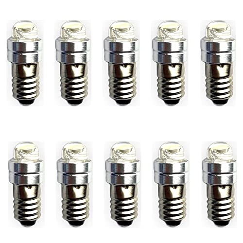 GutReise E5 LED Glühbirnen, 10PCS E5 Schraube Glühbirne Indicator Lampen DC9V-24V Warm weiß 0.2Watt 6-7Lm (Warm Weiß, DC9-24V) von GutReise