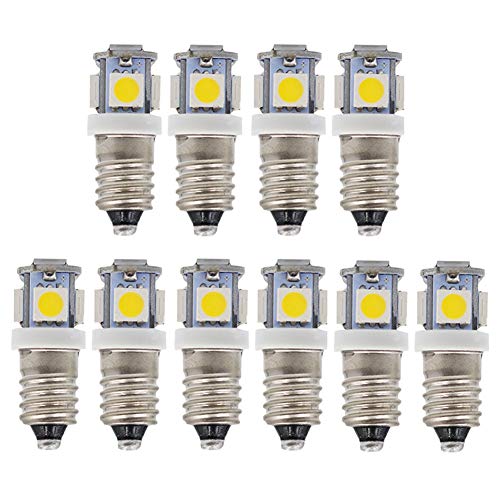 GutReise LED-Leuchtmittel, 10 Stück E10 12V Kaltweiß 5 SMD, 0,5 W 40Lm (12V, Kaltweiß) von GutReise